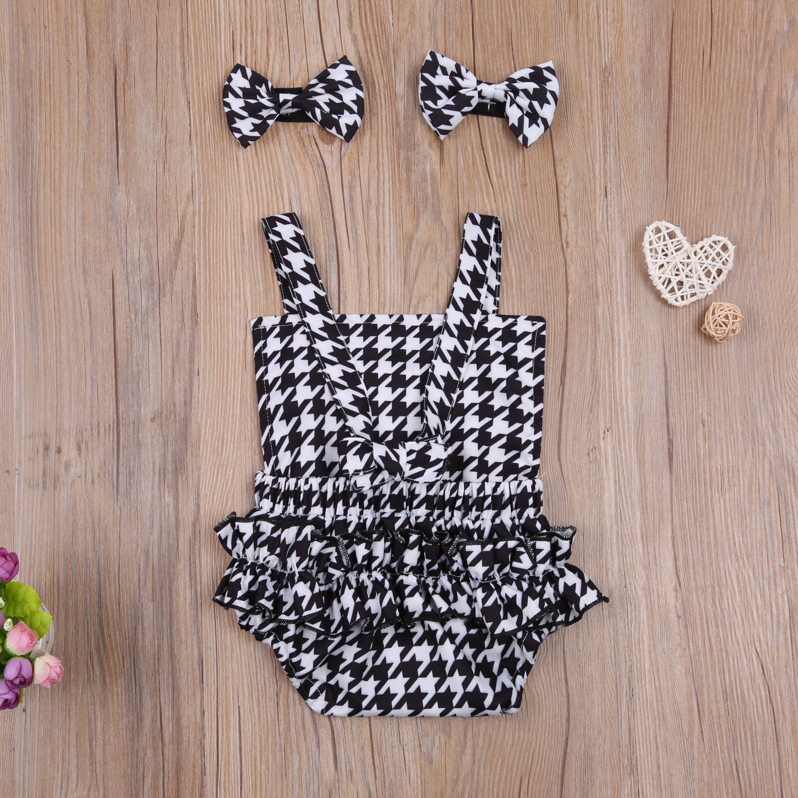 FOCUSNORM 0-18M bebé cuna bebé niñas bodies horquillas Plaid impresión sin mangas sin respaldo monos con volantes