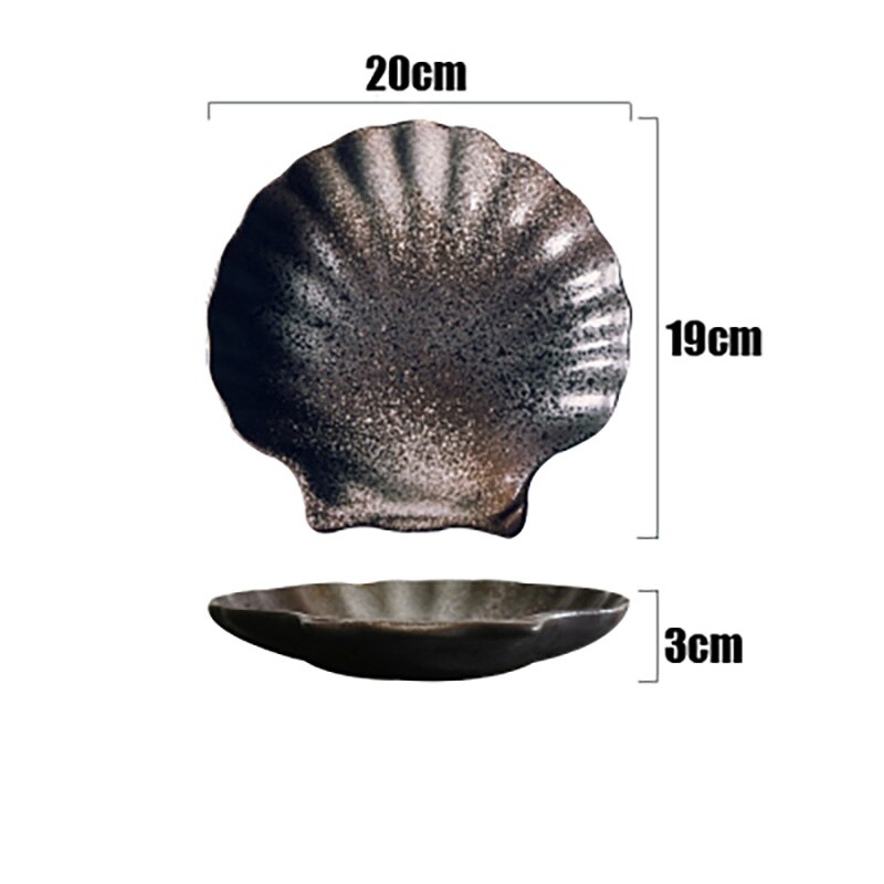 FANCITY shell-type plate, simple irregular flat plate, home ceramic shallow plate.: 2