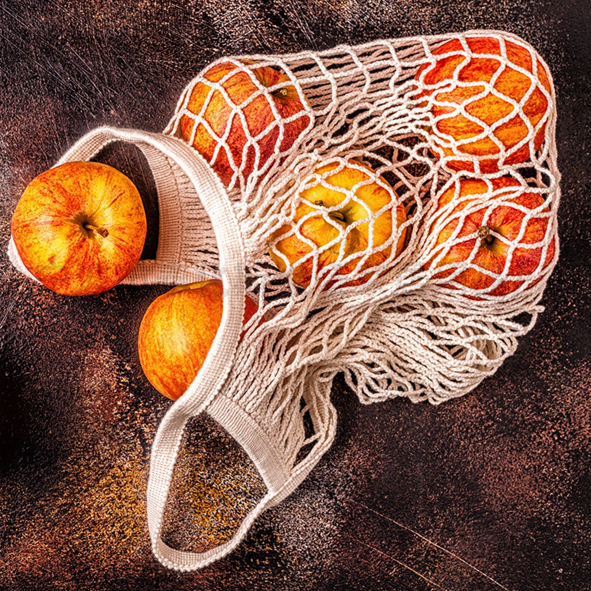 Bærbar gjenbrukbare dagligvareposer frukt grønnsakspose vaskbar bomullsnettstreng organisk organiser håndveske kort håndtak netttote