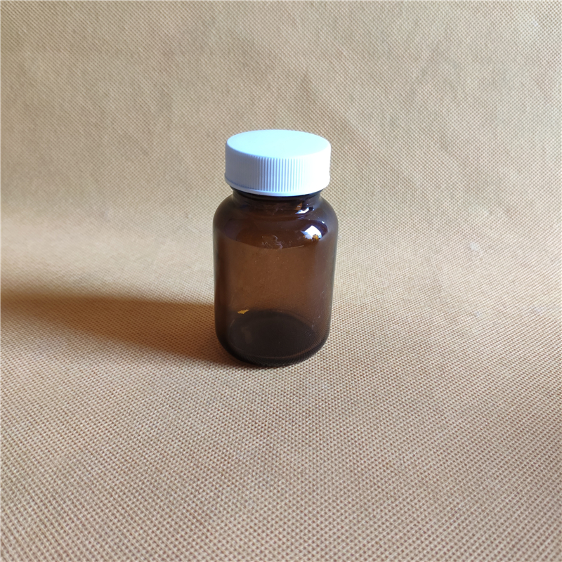 Marrón 60 ml de vidrio de boca ancha botella de reactivo químico botella de vidrio marrón botella de muestra botella de juego Junta PTFE