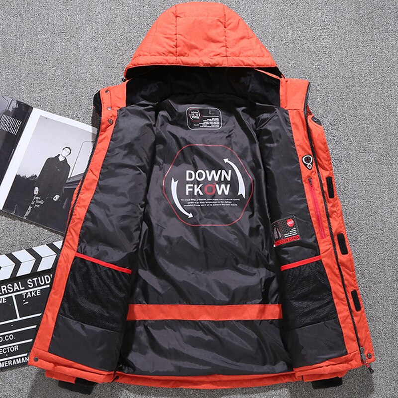 Mannen Parka Down Dikke Warme Winter Jacket Hooded Thicken Duck Down Jas Casual Slim Overjas Met Veel Zakken mens