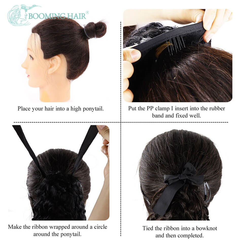 Extensiones de cola de caballo rizado Jerry sintético, 20 pulgadas, 100G, con Clip, extensiones de cola de caballo para mujer, pieza de cabello con Clip