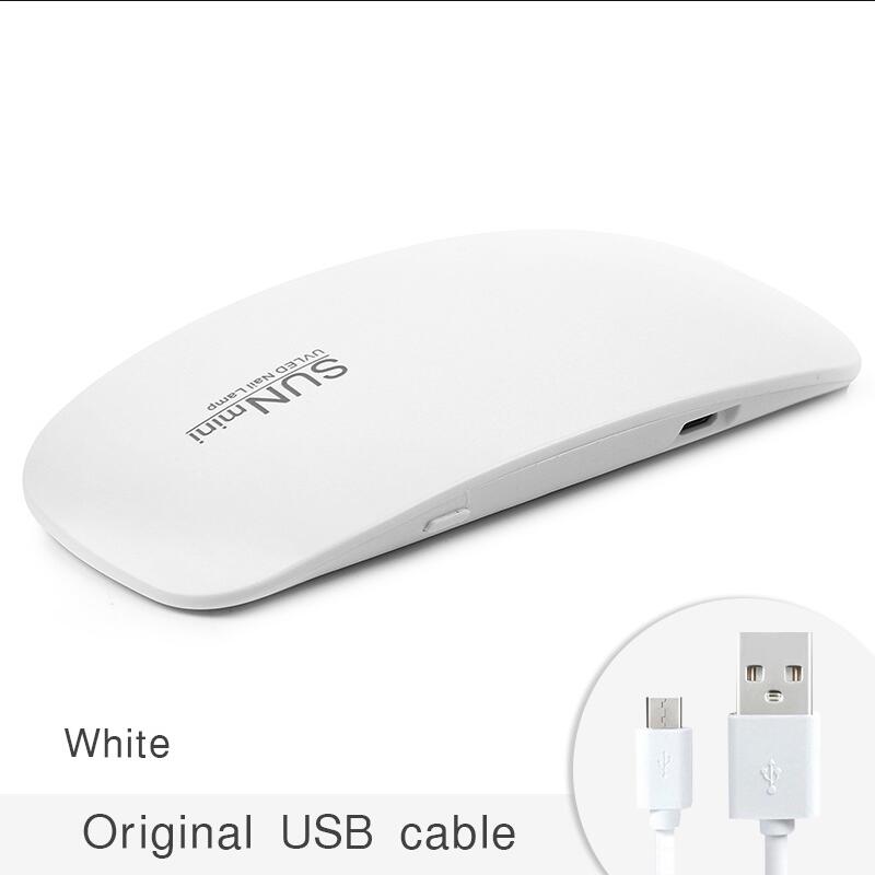 UV SUN mini secador de uñas lámpara LED UV Micro USB Gel barniz máquina de curado para uso doméstico herramientas de uñas lámpara de uñas: White