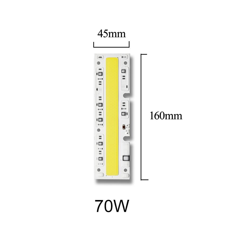 Led lys matrix 30w 50w 70w 100w 150w 110v 220v høj effekt smart ic cob led chip lampe diode array udendørs projektør spotlight: 110v / 70w / Varm hvid