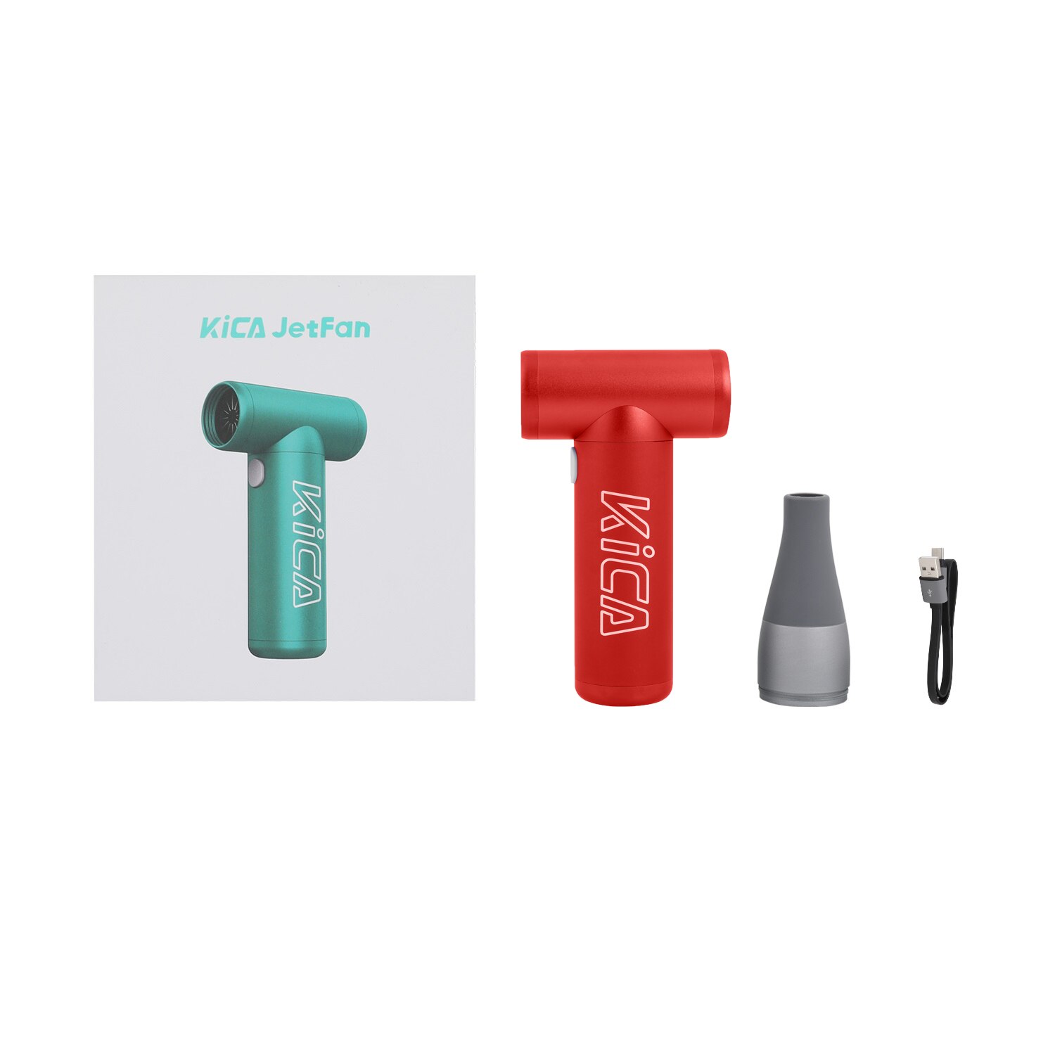 KICA Jetfan Electric Air Blower Portable Turbo Fan Rechargeable Cordless Compressed Air Duster Cleaner for Computer Keyboard Car: Red