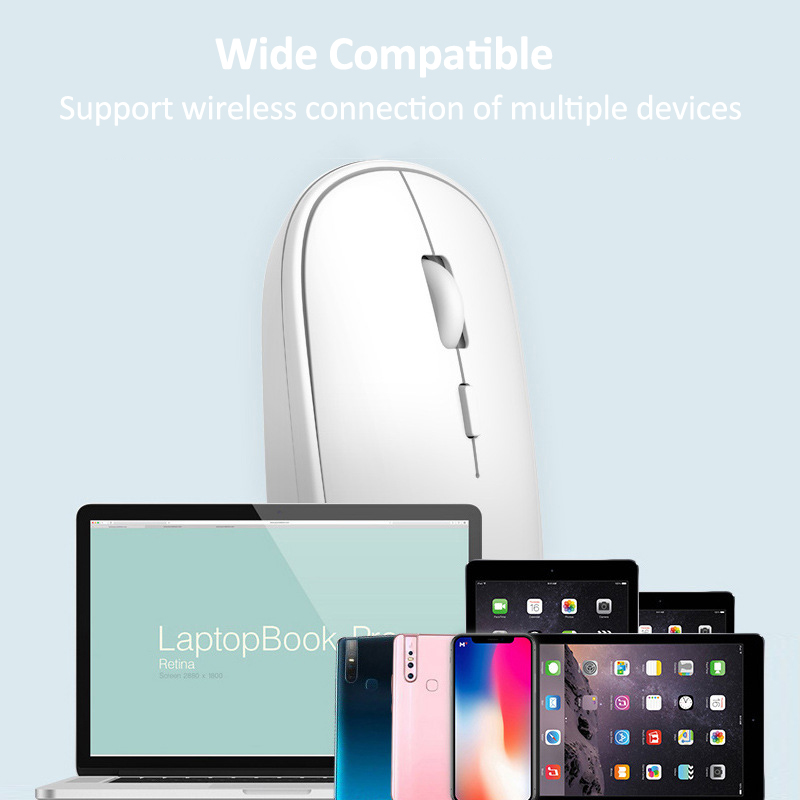 Bezprzewodowa mysz akumulator Bluetooth cichy ergonomiczny komputer dla ipada Mac Tablet Macbook Air Laptop PC Gaming Business Office