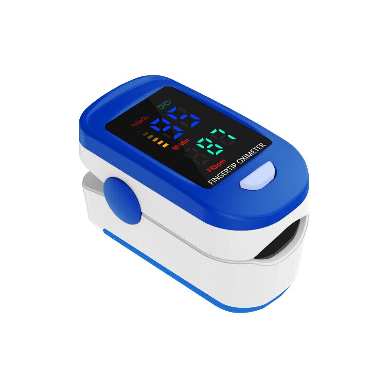 Finger pulsoximeter finger clip forebyggende produkter hjerte og puls oximeter hjertefrekvens lavspændingsmonitor baby termometer: Blå