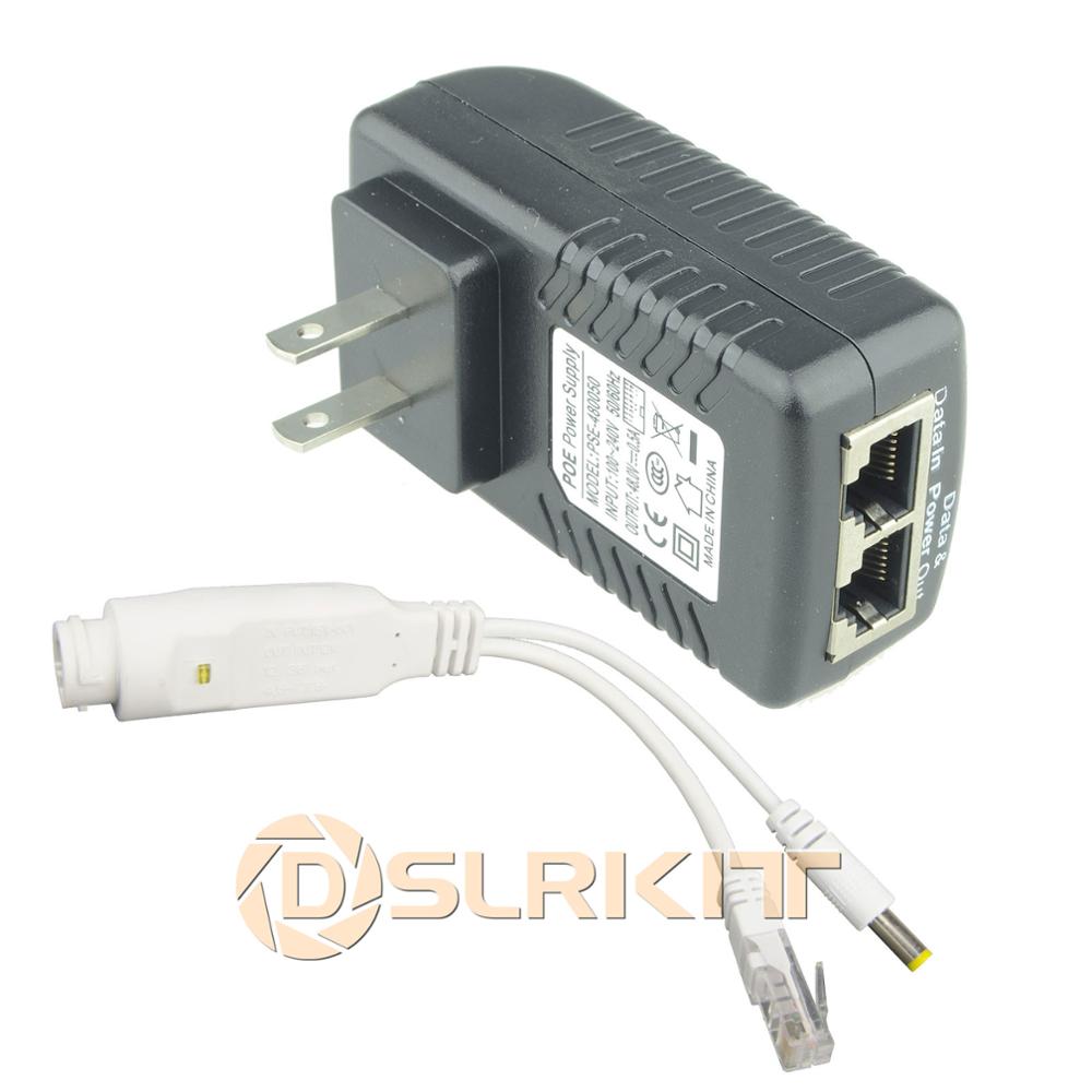 DSLRKIT PoE Injector Splitter Kit for 12V DC CCTV IP Camera Non-PoE Power Over Ethernet