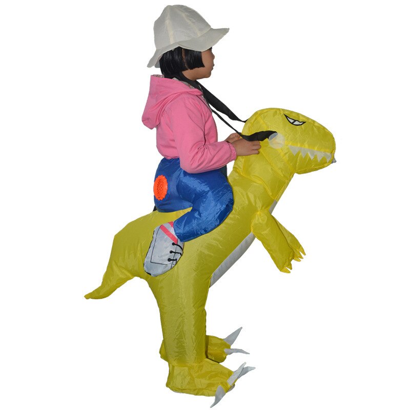 Inflatable 3D Dinosaur Costume party Cosplay costumes Fancy Mascot Anime halloween can ride Costume For adult kids Dino Cartoon: yellow S