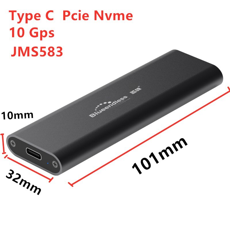 PCIE M.2 NVME USB SSD obudowa M z tuleją samozaciskową C USB 3.1 2240/2280 obudowa na SSD aluminium 10 gb/s pudełko zewnętrzne solidny dysk zewnętrzny: M2802NC-A