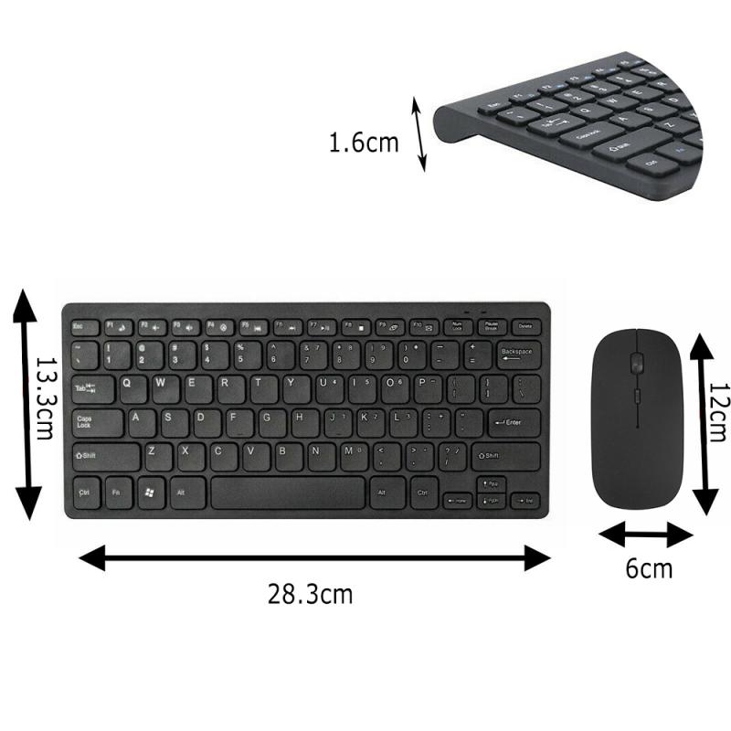 Protable 2.4GHz Wireless Keyboard Cordless Mini Keyboard Mouse Combo Set For Notebook Laptop Desktop PC Computer