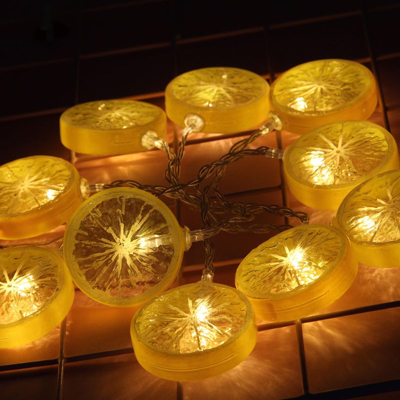 10/20 leds fruit lichtsnoer schattige citroen vorm verfrissende stijl decoratieve led slinger feestlamp voor thuis buiten winkel