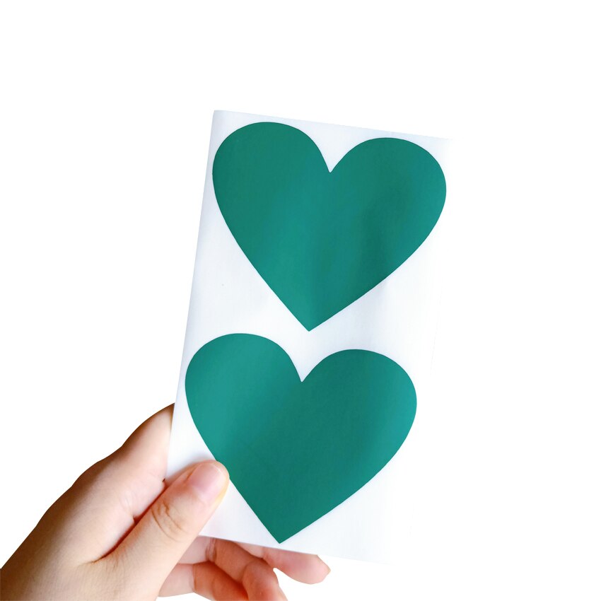 50pcs/lot Kawaii Golden Red Heart Dialog Scratch coating Sticker DIY Multifunction scraping sticker Decoration label: Green Heart