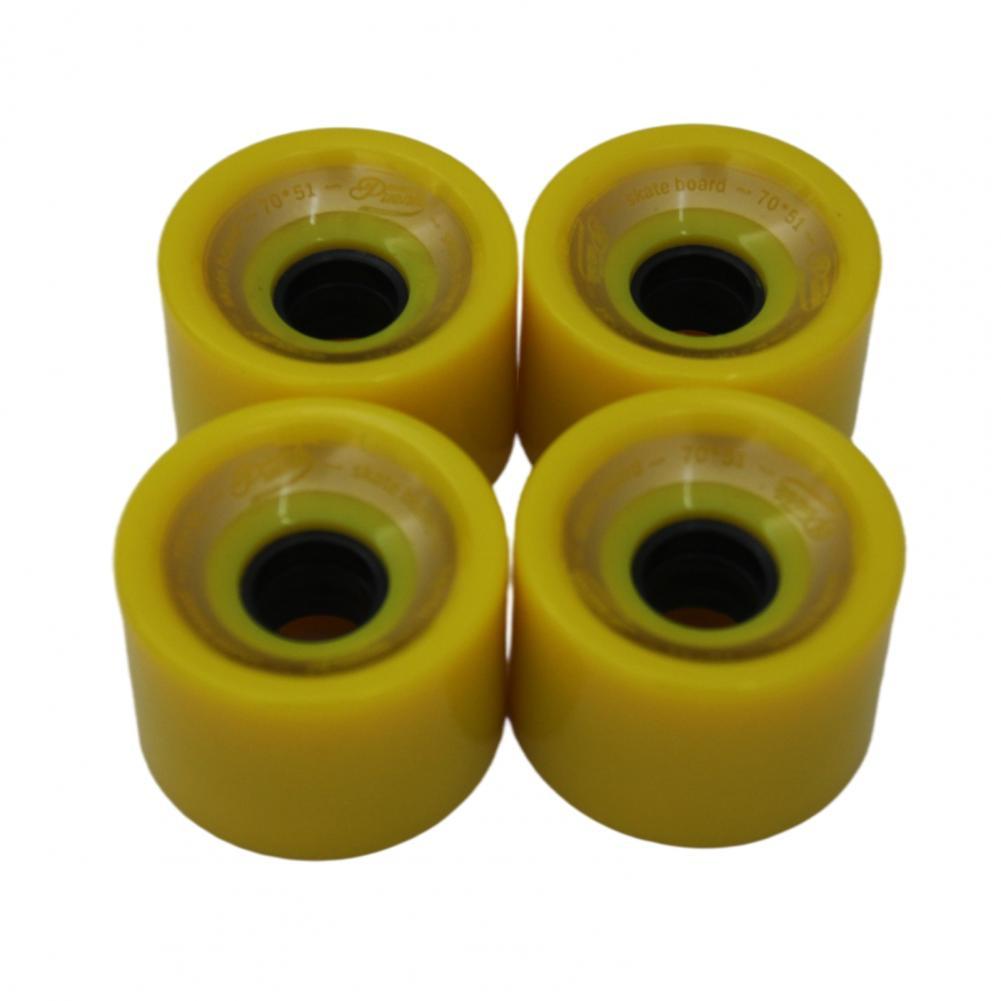 Ruote da Skateboard ruote da tavola in poliuretano Cruiser colore brillante antiruggine pratiche ruote da Skate di buona tenacità:  Yellow 4pcs