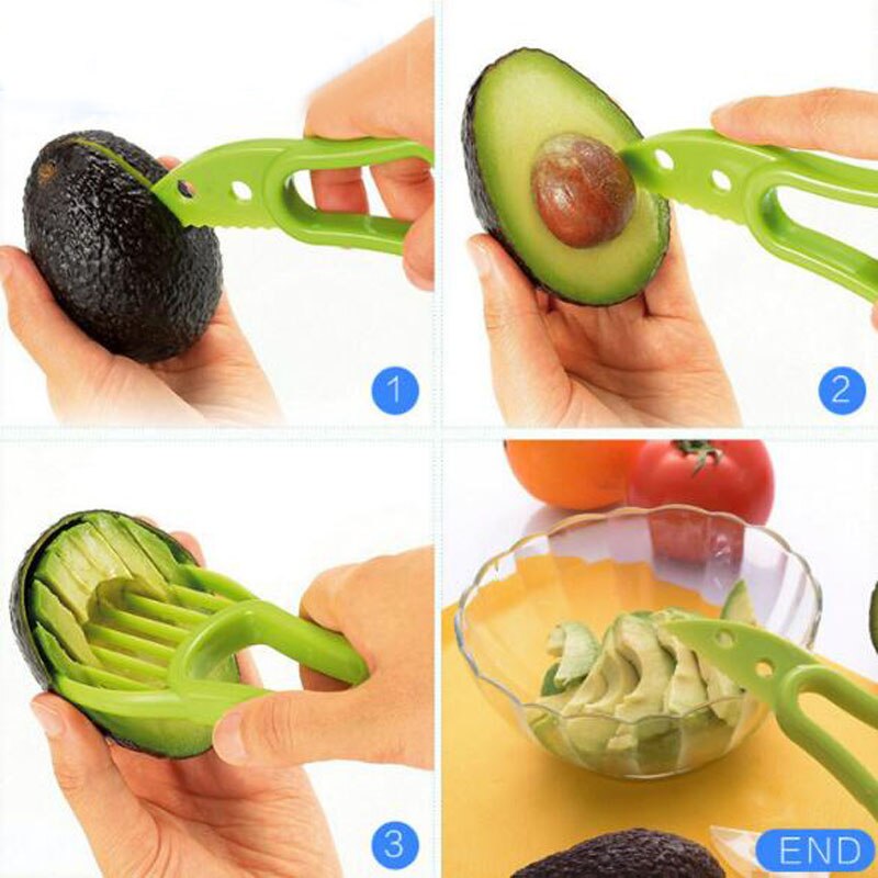 2 in plastic 1 snijder schiller splijt fruitpitten schep keukengereedschap multifunctionele fruitschiller