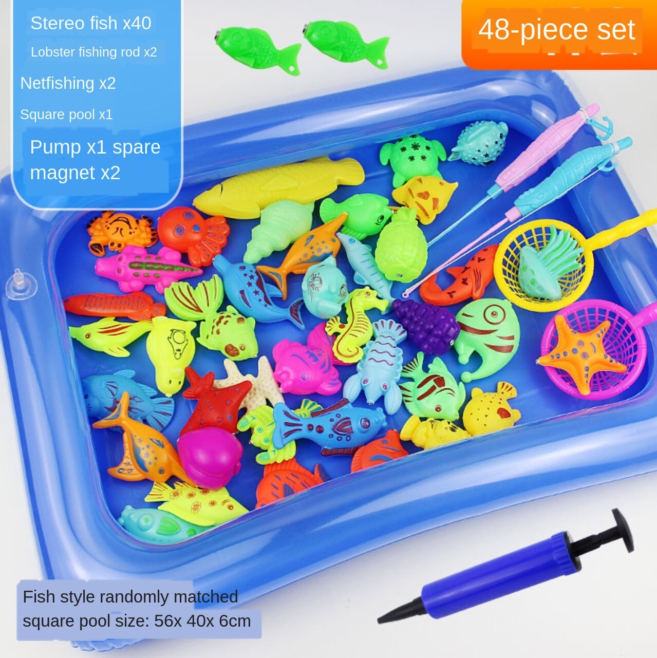 1-5-Jaar-Oude Hengel Simuleert Speelgoed Vissen Zwembad, ontwikkelt Speelgoed Om Trein Hand En De Hersenen Coördinatie Vermogen.: Set of 48 for two