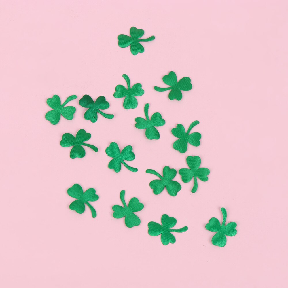 100/200pcs Green Clover Sewing Patches Self Adhesive Appliques Mural Sticker Shamrock DIY Patches Wall Decor Accessory