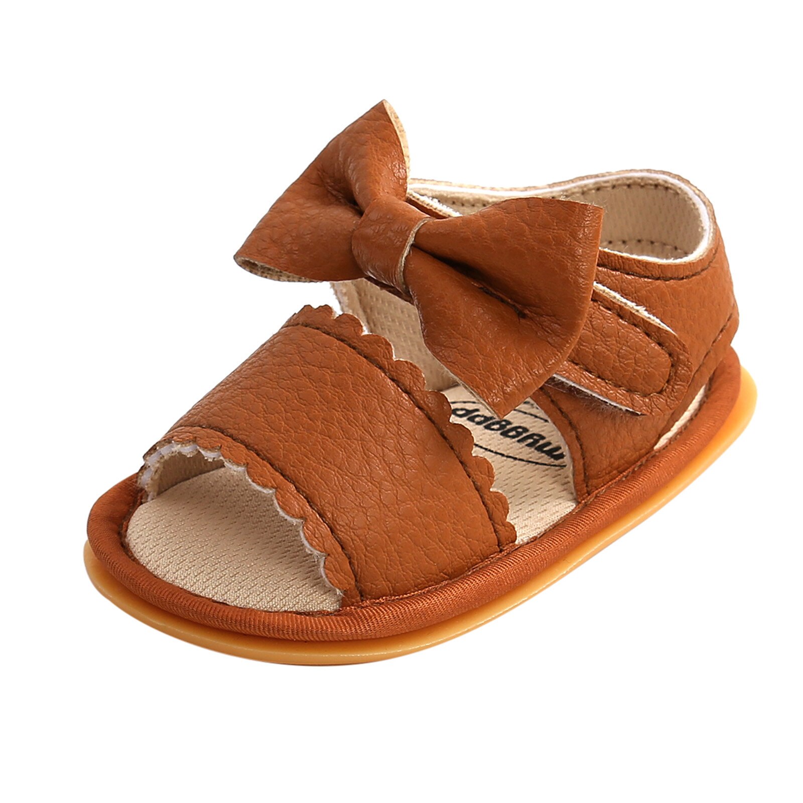 Baby Shoes Newborn Boys Girls Bow Sandals Soft Non-Slip Rubber Sole Summer Flat Walking Toddler Shoes Infants Kids Baby Sandals
