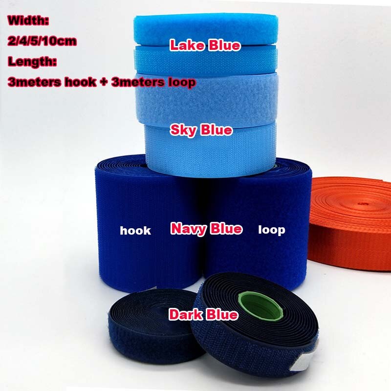 2/4/5/10cm Breite Marine blau 3Meter kein klebstoff haken schleife verschluss Band näHenne zubehör Band aufkleber Gurt kleidung streifen DIY