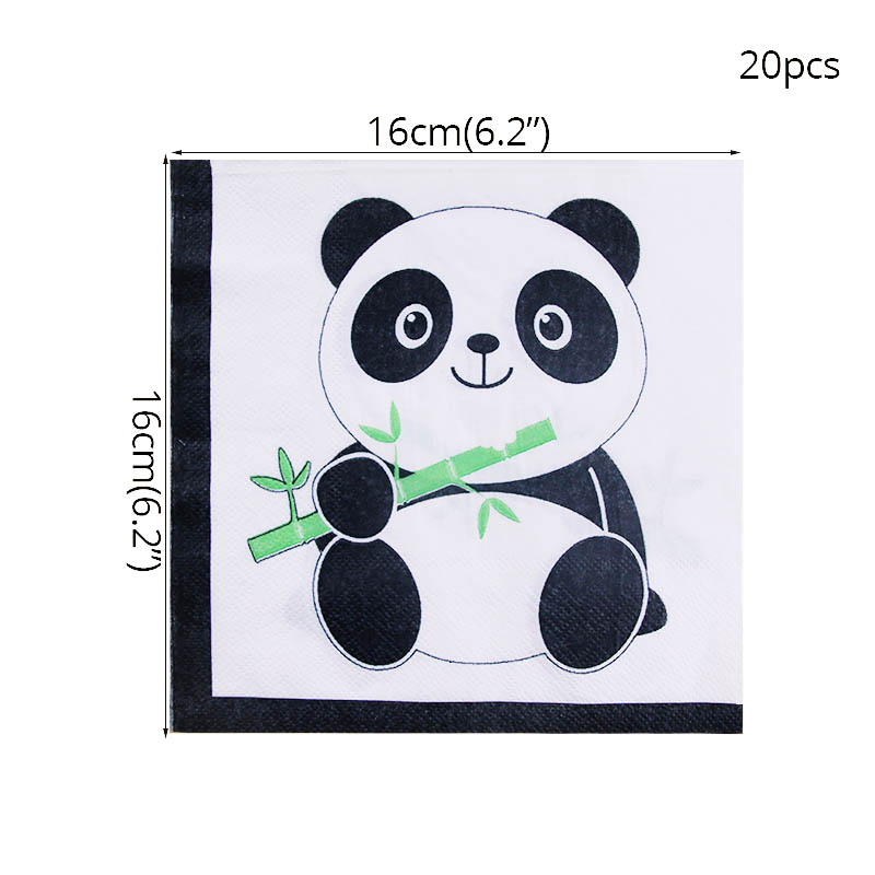 Cartoon Panda Party Decorations Foil Balloons Paper Plate Cup Disposable Tableware Set Kids Birthday Party Baby Shower Supplies: Dark Khaki