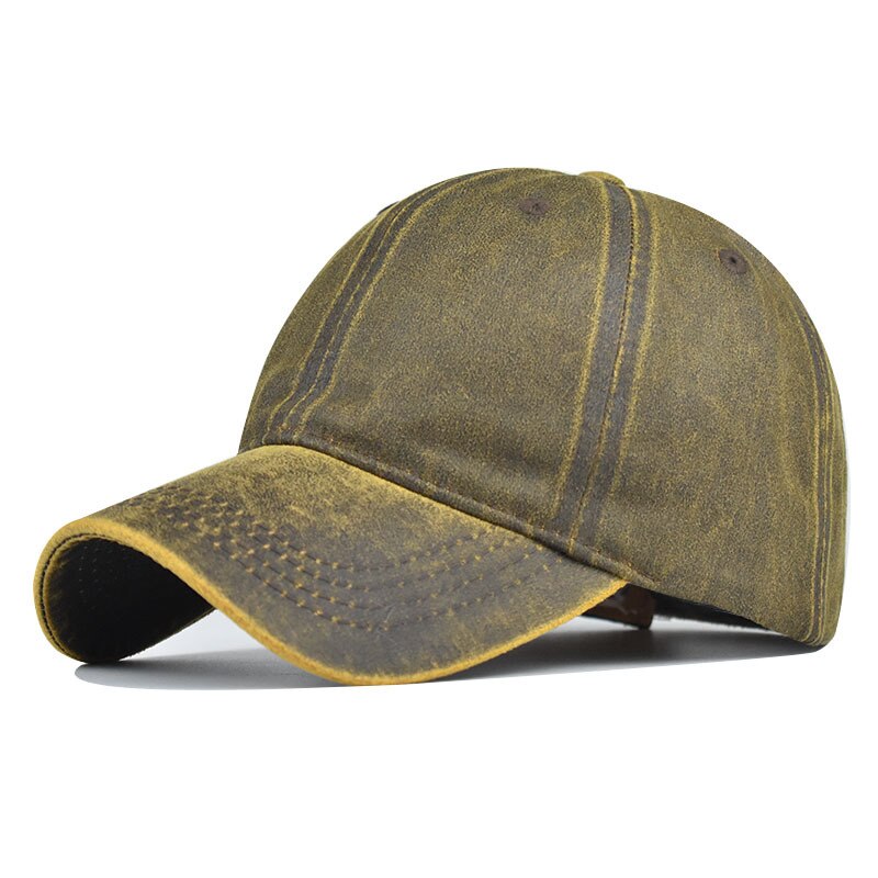 Vasket imiteret læder kasket herre bomuld ren farve baseball kasket til kvinder gorra bone hatte far hat snapback kasketter: 01