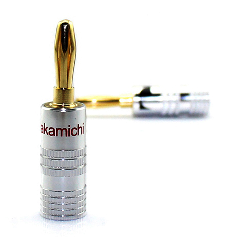 Nakamichi fiche banane 24K cuivre plaqué or, connecteur banane 4mm prise de enceinte mâle noir et rouge 12-