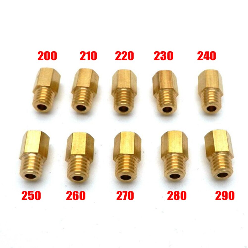 Jets principales de carburador de estilo hexagonal, 10 piezas, apto para MIKUNI VM TM TMX 18/20/22/24/26/28 200 220 230 240 250 270 280 290