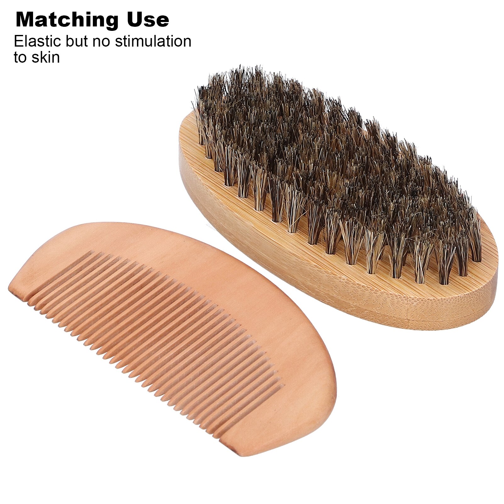 Male Grooming After Shave Cream Men Beard Grooming Kit Mustache Oval Brush and Beard Massage Comb Wooden Bristle Mens