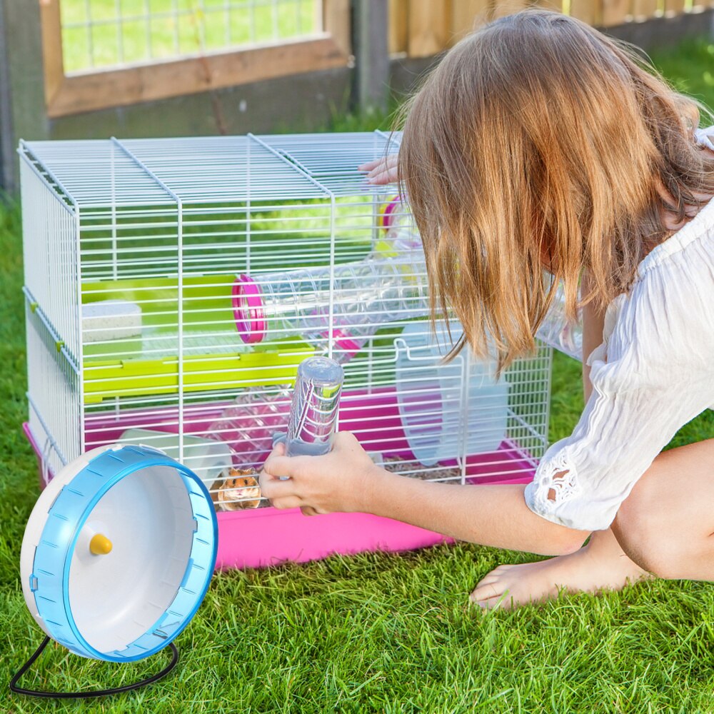 Small Pet Hamster Rat Running Exercise Wheel Silent Jogging