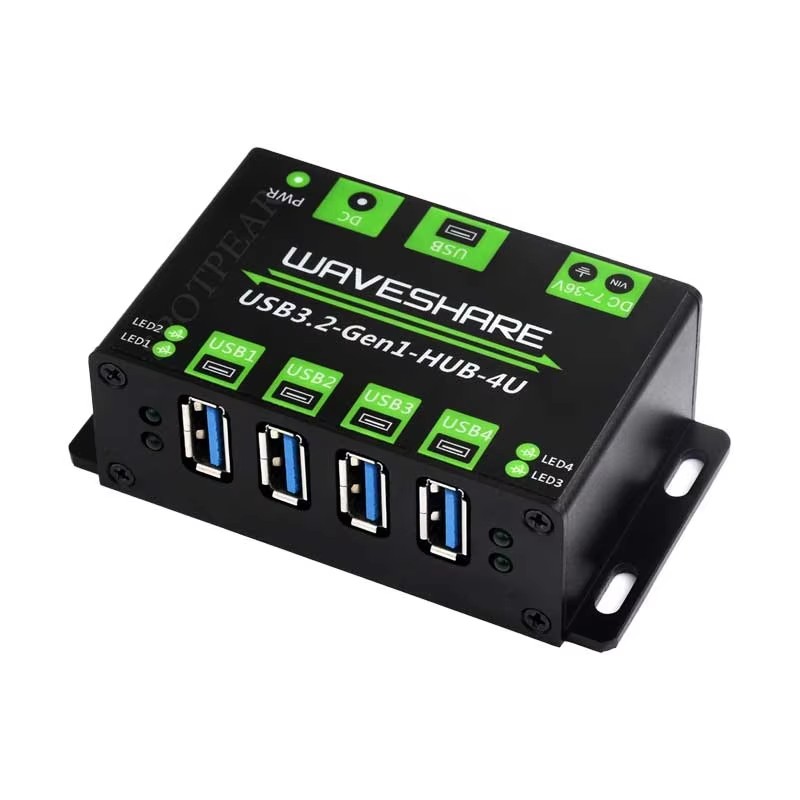 Industrieller USB-HUB USB3.2 Gen1 One-To-4U Onboard 7~36V DC-Stromanschluss für Multi-Systeme