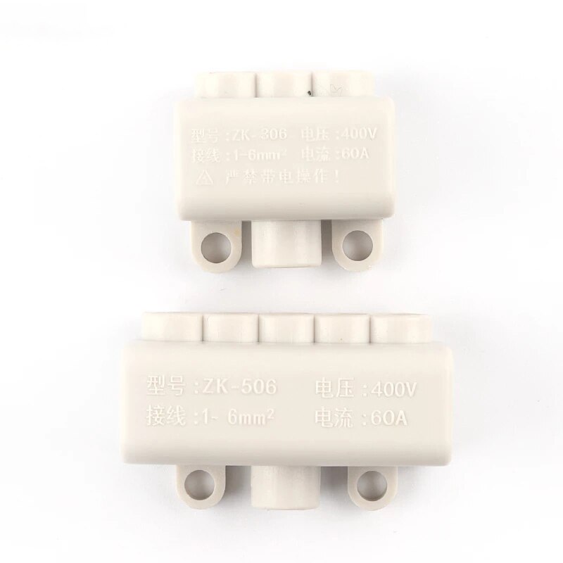 hoch Energie Splitter Schnell Draht Stecker Terminal Block 60A/400V 1-6mm2 Elektrische Kabel Kreuzung Kasten ZK-306/506 anschlüsse