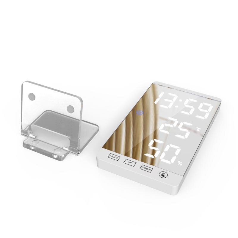 LED Digital Time Alarm Clock Night Light Thermometer Hygrometer Display: Color E