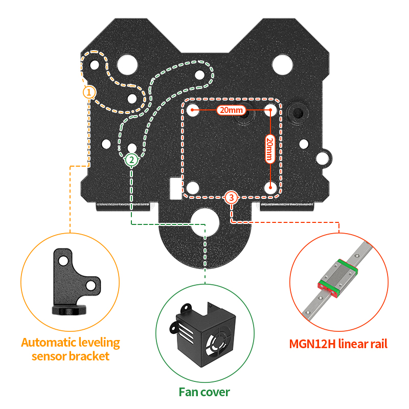 3d Printer Onderdelen X As Mk8/Mk10 Lineaire Rails Extruder Direct Drive Ender3 Upgrade Kit Backplane Beugel Voor Ender 3/Cr10