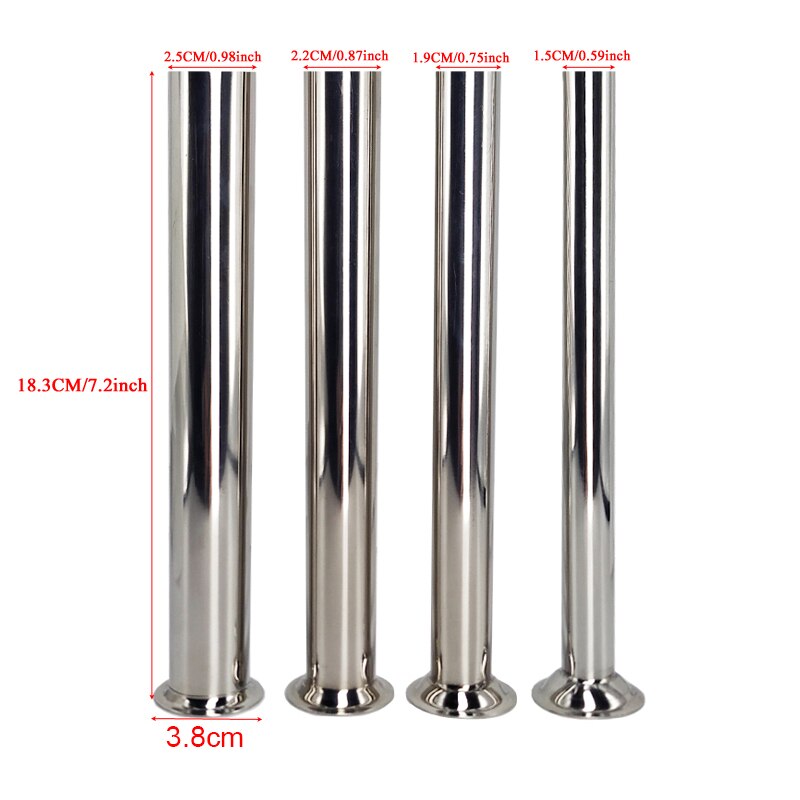 4 Pcs / Set Food Grade Stainless Steel Sausage Filling Nozzles Sausage Stuffing Tubes Sausage Funnels Base 3.8cm/1.34inch