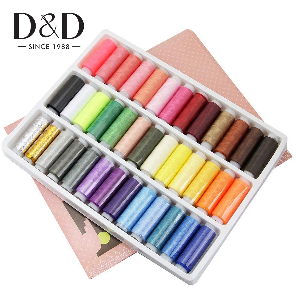 39pz Filo per Cucire 110 iarde Poliestere Rocchetti di Filo per la Macchina Da Cucire trapuntatura Overlock Ricamo A Mano Filo Strumenti di Cucito