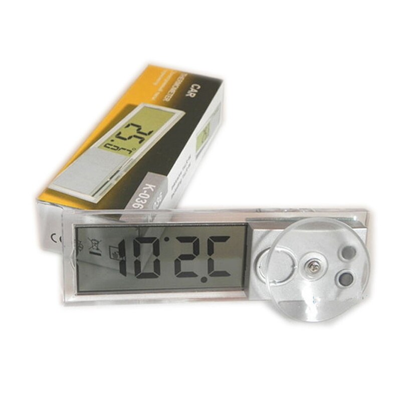 Lcd digitale temperatuurmeter voor binnen, thuis en buiten, zuignap, autothermometer, draagbare mini-thermometer voor in de auto: Default Title
