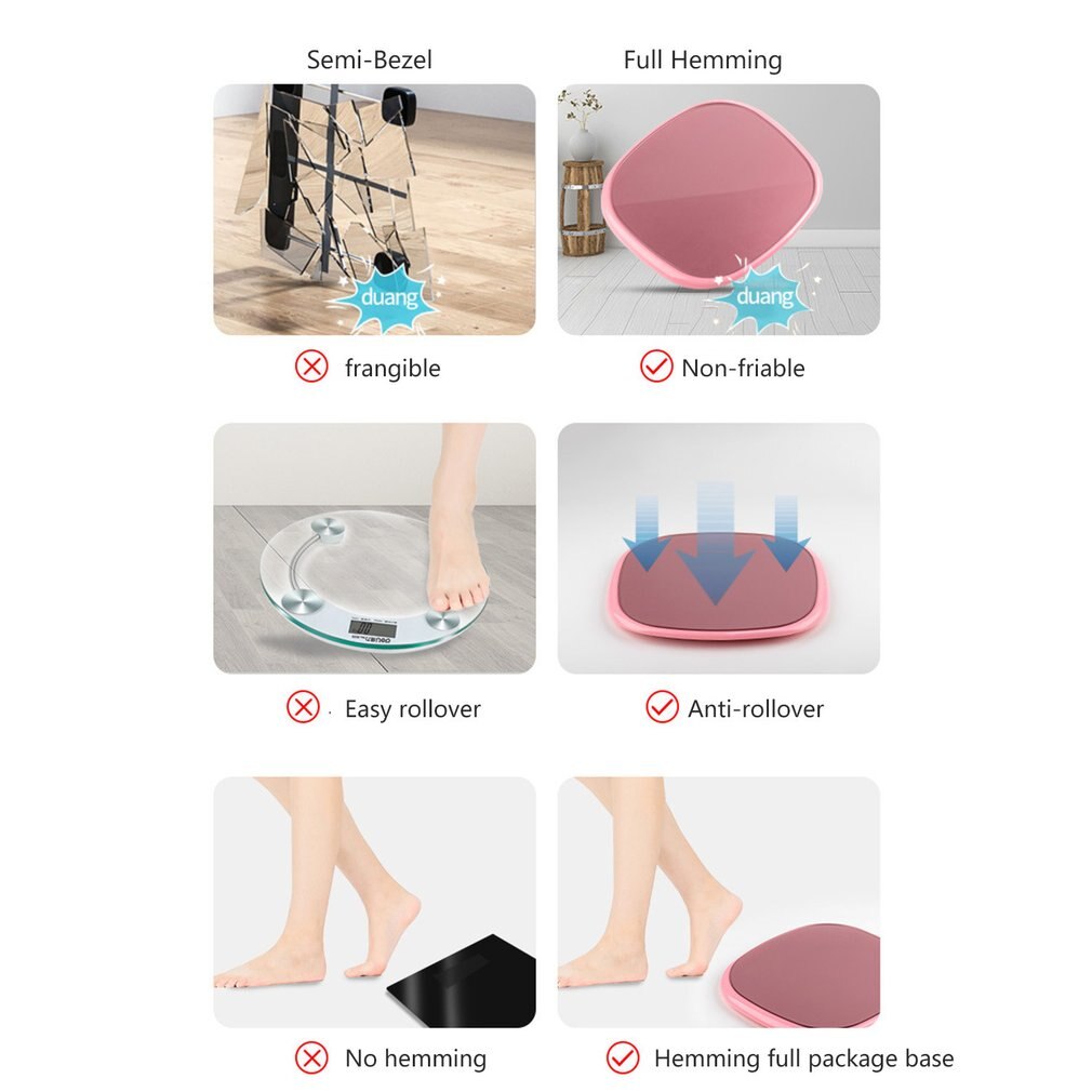 Wireless Smart Body Fat Scale Electronic Human Body Weight Scale LED Display Household Night View Large Screen USB Caliper Fat