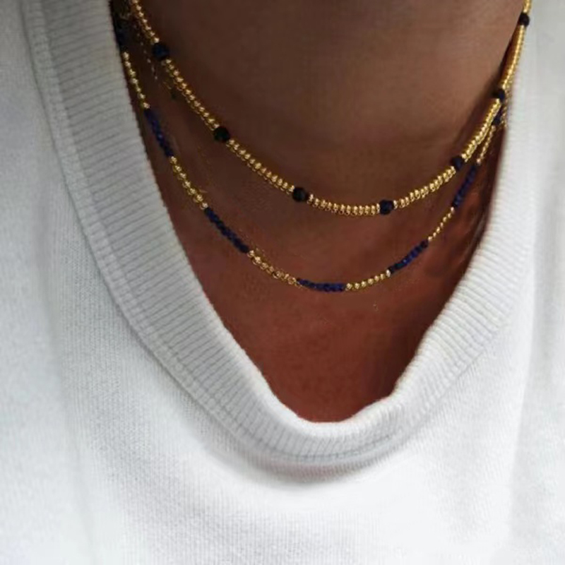 Cadena de cuentas de Color dorado hecha a mano bohemia, collares de , colgante de perlas, joyería para vacaciones en la playa para mujer, accesorios N0374