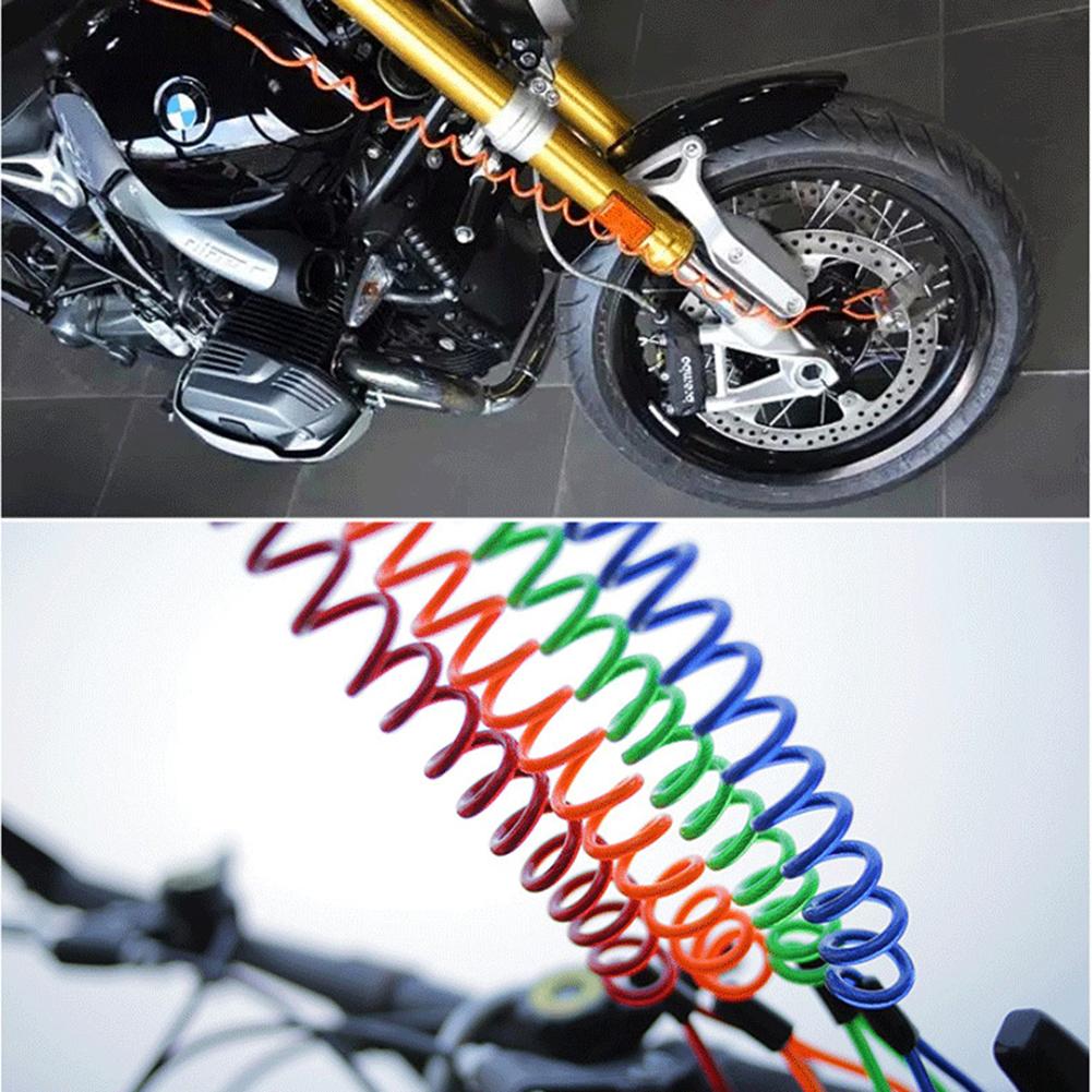 120cm Motorcycle Motorbike Safety Disc Brake Lock Spring Reminder Cable Coil Chic