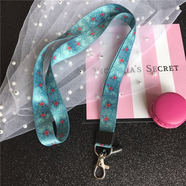 Lanyard for Keys flower lanyard for iphone 7 Samsung Phones MP3 USB Flash Drives Keys Keychains ID Name Tag Badge Holders: blue