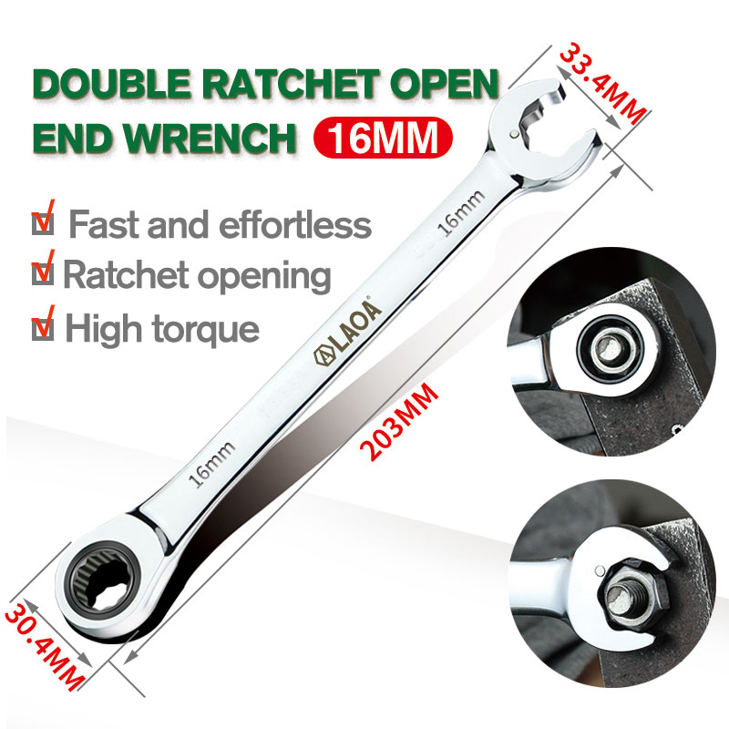 LAOA Multifunctional Fast Ratchet Wrench Double-headed Dual-purpose Open-ended Ratchet Wrench Hand Tools: Orange