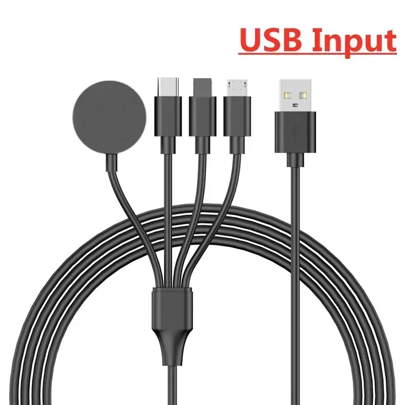 4 in 1 magnetisk trådlös laddare usb typ c pd-laddningskabel snabb klocka för iphone 14 / android apple watch iwatch 1-9 ultra se: Gul