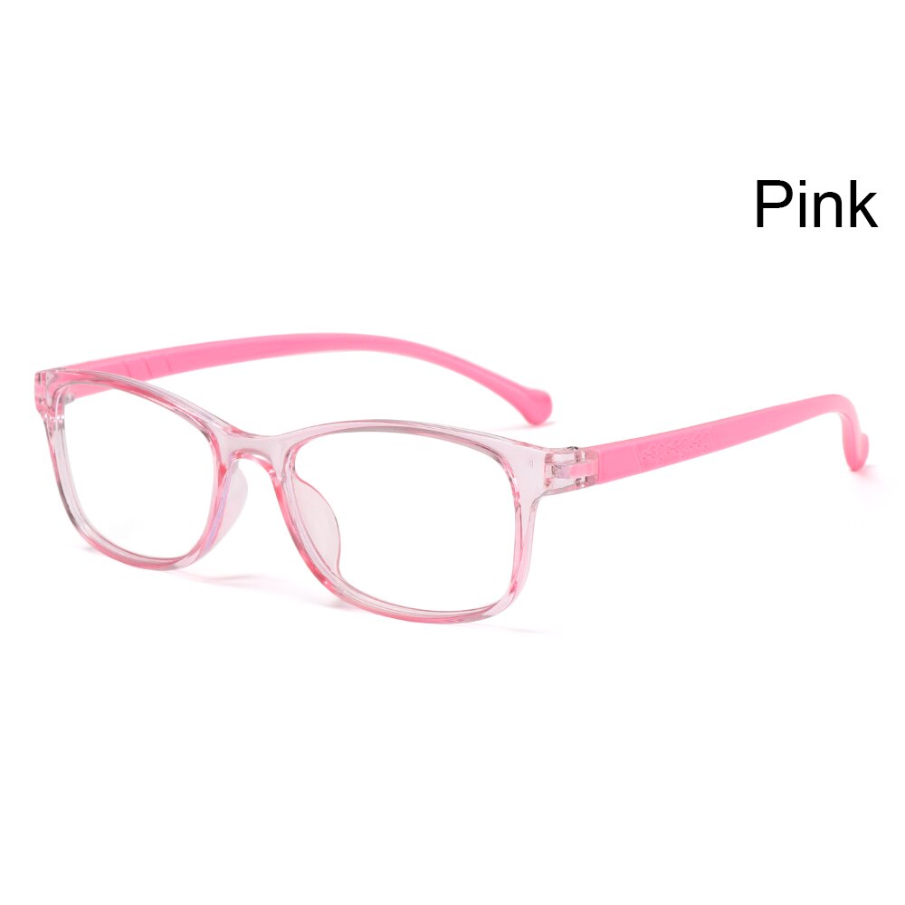 1 Pc Kids Anti-Blue Light Glasses Boys Girls Computer Eye Protection Eyeglasses Ultra Light Frame Student Online Classes Eyewear: Pink