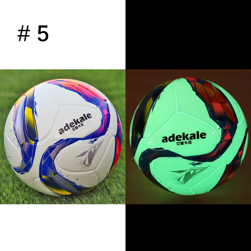 Glow In Dark Soccer Ball Seamless Wear Resistant Durable Training Ball Adults Kids Night Match Glowing Soccer Balls Size 5 4: Upgraded size 5 01