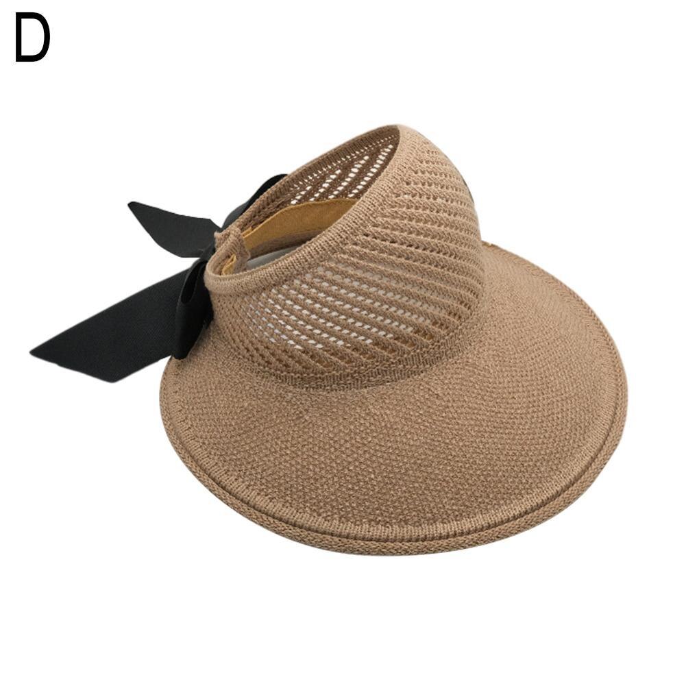 Outdoor Zomer Vrouwelijke Zon Hoeden Grote Rand Klassieke Strik Stro Voor Vrouwen Strand Hoed Casual Mode Uv Cap Opvouwbare Hoed protec P2U8: D