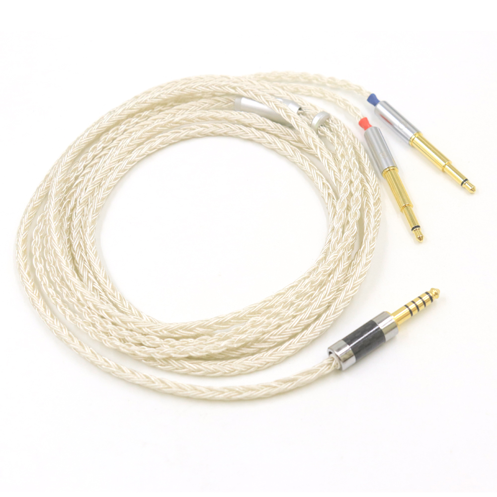 Cable de equilibrio para auriculares, accesorio Chapado en plata de 16 núcleos para Meze 99 Classics NEO NOIR, XLR/3,5/4,4mm, Cable de actualización para auriculares