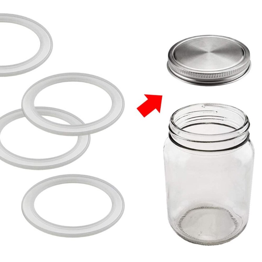 10 st matkvalitets silikon tätningsring återanvändbar lufttäta o ringar elasticitetsbricka packning för läcksäker förvaring mason jar lock