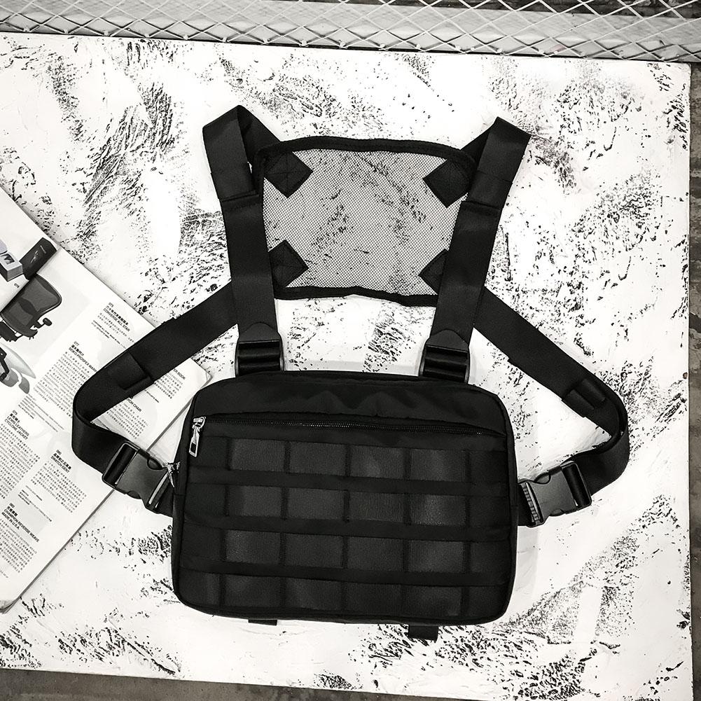 Multi-função peito saco colete para homem mulher hip hop náilon shoulderbagtravel streetwear cintura pacote colete streetwear saco