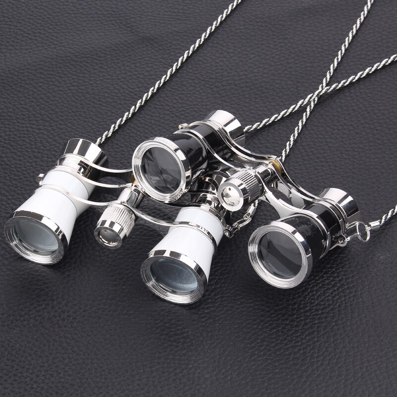3X25 exquisite opera glasses theater glasses lady opera binocular with chain with handle + red box
