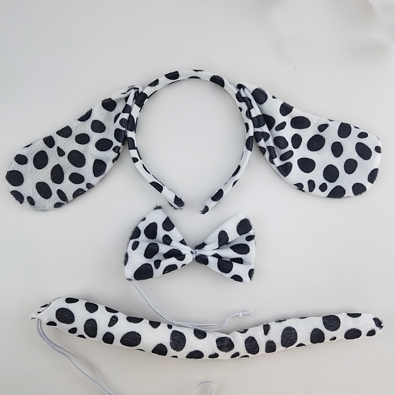 Costumi per cani dalmata fascia per animali Fancy Dress compleanno per bambini bomboniere Set Cosplay costumi bianchi neri per il 2022: Dalmatian 3pcs set
